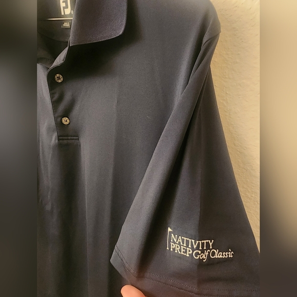 FJ Footjoy Mens Navy Polo Golf Shirt Sz Medium - Picture 4 of 10